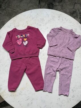 Garanimals Two-Piece Pajama Sets in Plum and Lavender